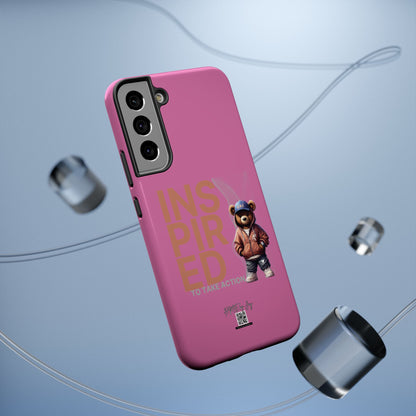Phone Cases - HME Logo Bear, Inspired to take action light pink