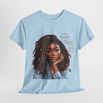 Ahnye’s Melanin Collection I embrace my strength Unisex Heavy Cotton Tee