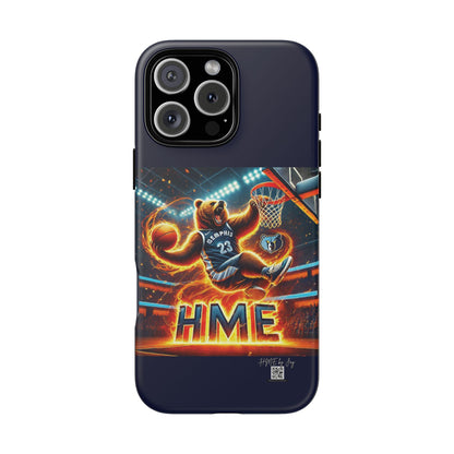 Phone Cases - Memphis Grizzlies Bear Dunkin on Fire Design