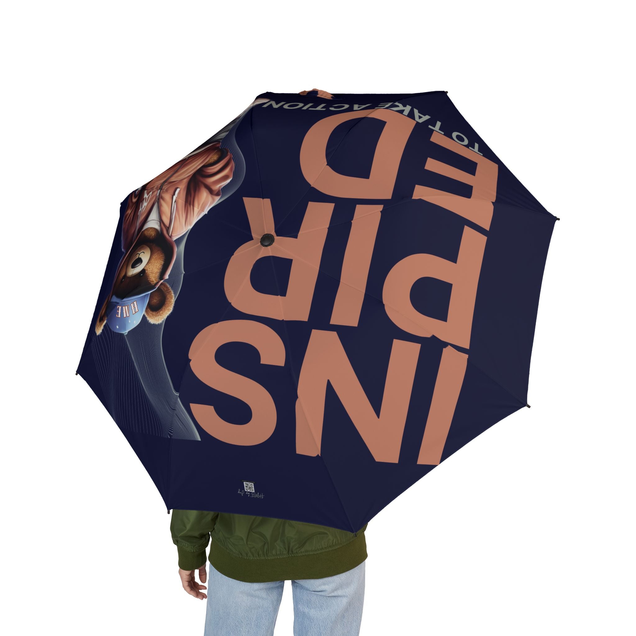 Umbrella Bear Logo Collection Foldable Umbrella - Take Action Inspirational Design