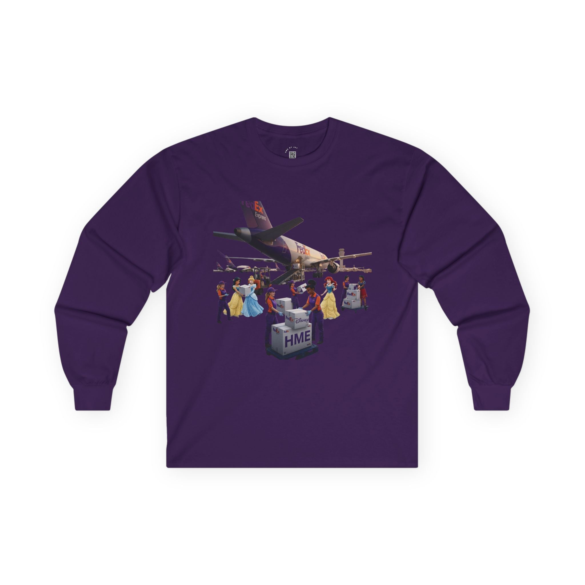 Long Sleeve Tee - Disney Princesses loading FedEx planes at the HUB
