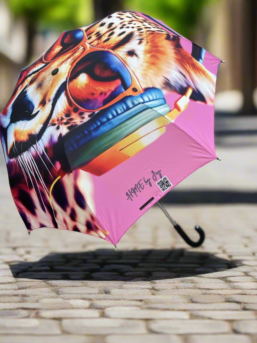 The Urban Cheetah Collection Semi-Automatic Foldable Umbrella