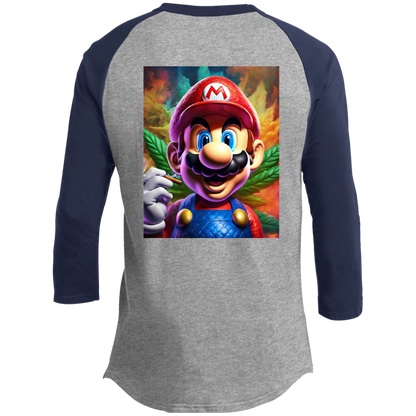 Branded Unisex 420 Mario Collection 3/4 Raglan Sleeve Shirt