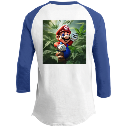 Branded Unisex 420 Mario Collection 3/4 Raglan Sleeve Shirt