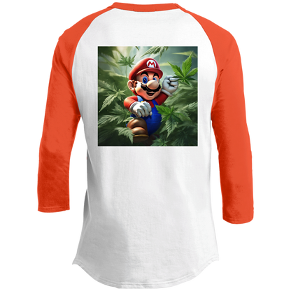 Branded Unisex 420 Mario Collection 3/4 Raglan Sleeve Shirt