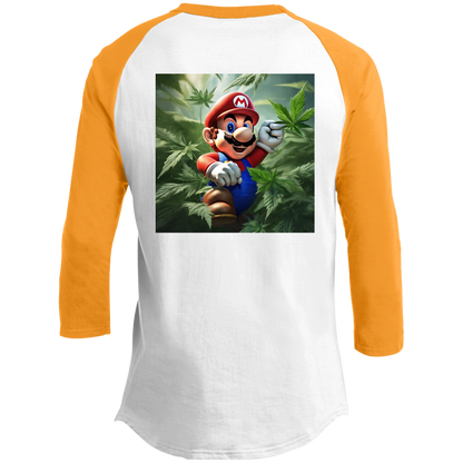 Branded Unisex 420 Mario Collection 3/4 Raglan Sleeve Shirt