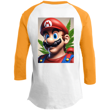 Branded Unisex 420 Mario Collection 3/4 Raglan Sleeve Shirt