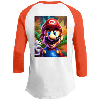 Branded Unisex 420 Mario Collection 3/4 Raglan Sleeve Shirt