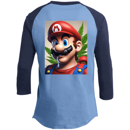 Branded Unisex 420 Mario Collection 3/4 Raglan Sleeve Shirt