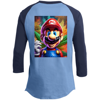 Branded Unisex 420 Mario Collection 3/4 Raglan Sleeve Shirt