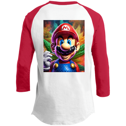 Branded Unisex 420 Mario Collection 3/4 Raglan Sleeve Shirt