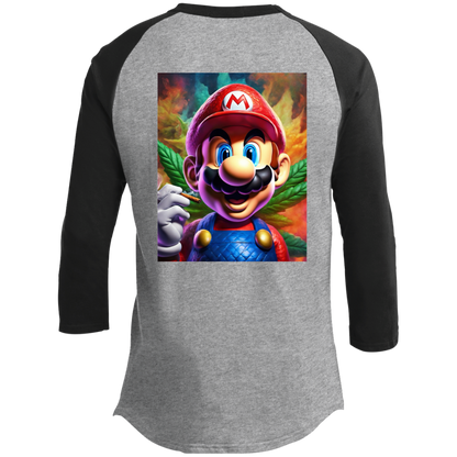 Branded Unisex 420 Mario Collection 3/4 Raglan Sleeve Shirt