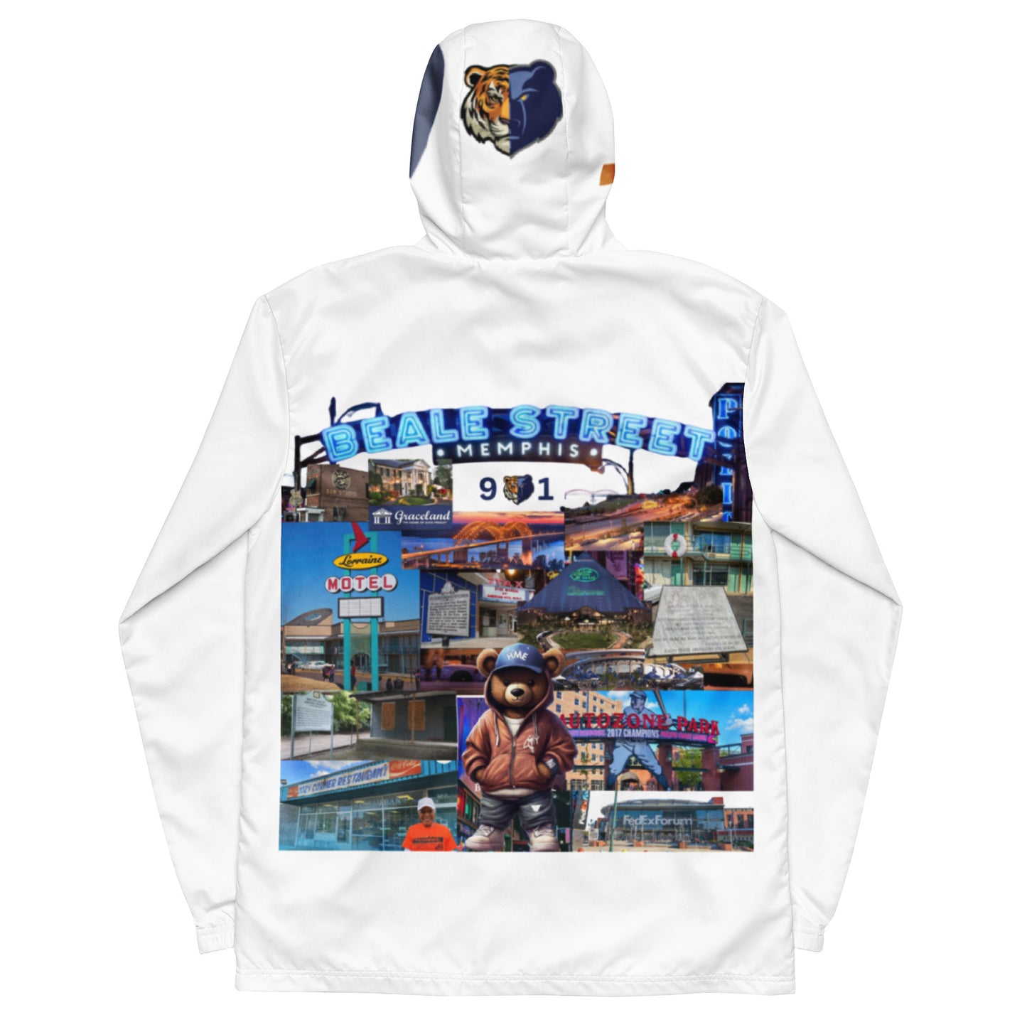 The Rep Yo City Collection White Memphis (901) Unisex windbreaker