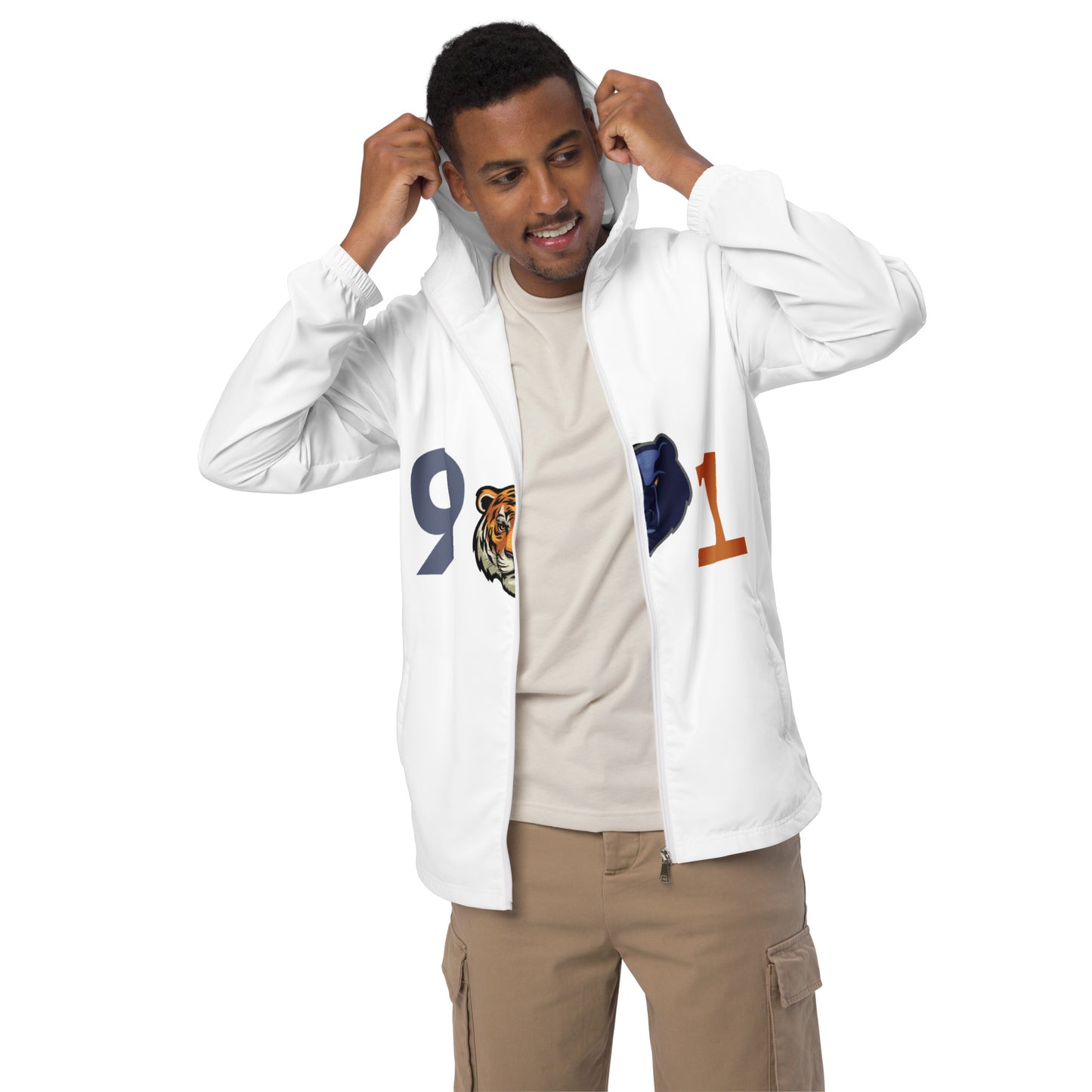 The Rep Yo City Collection White Memphis (901) Unisex windbreaker