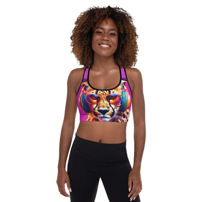 The Urban Cheetah Collection Padded Sports Bra