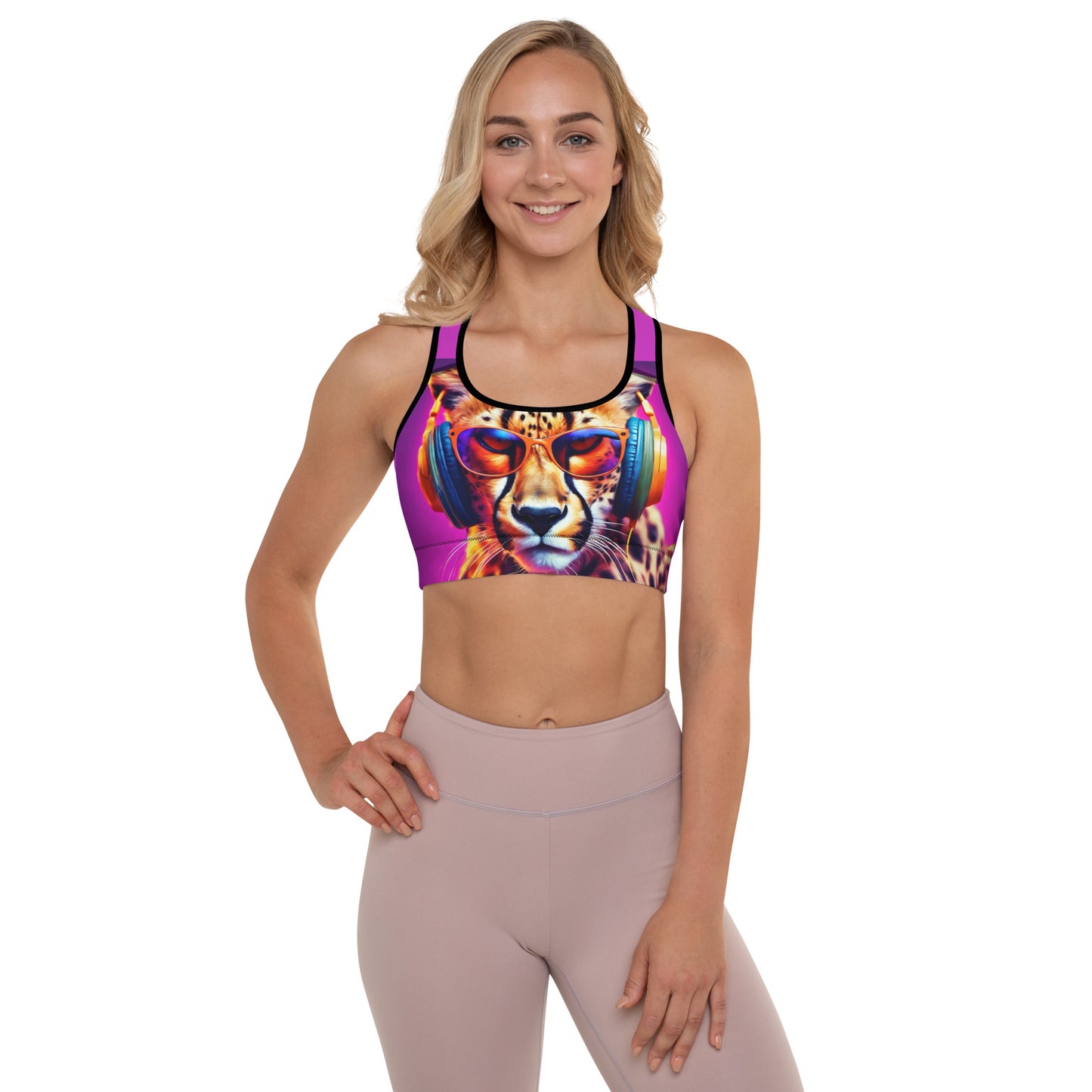 The Urban Cheetah Collection Padded Sports Bra