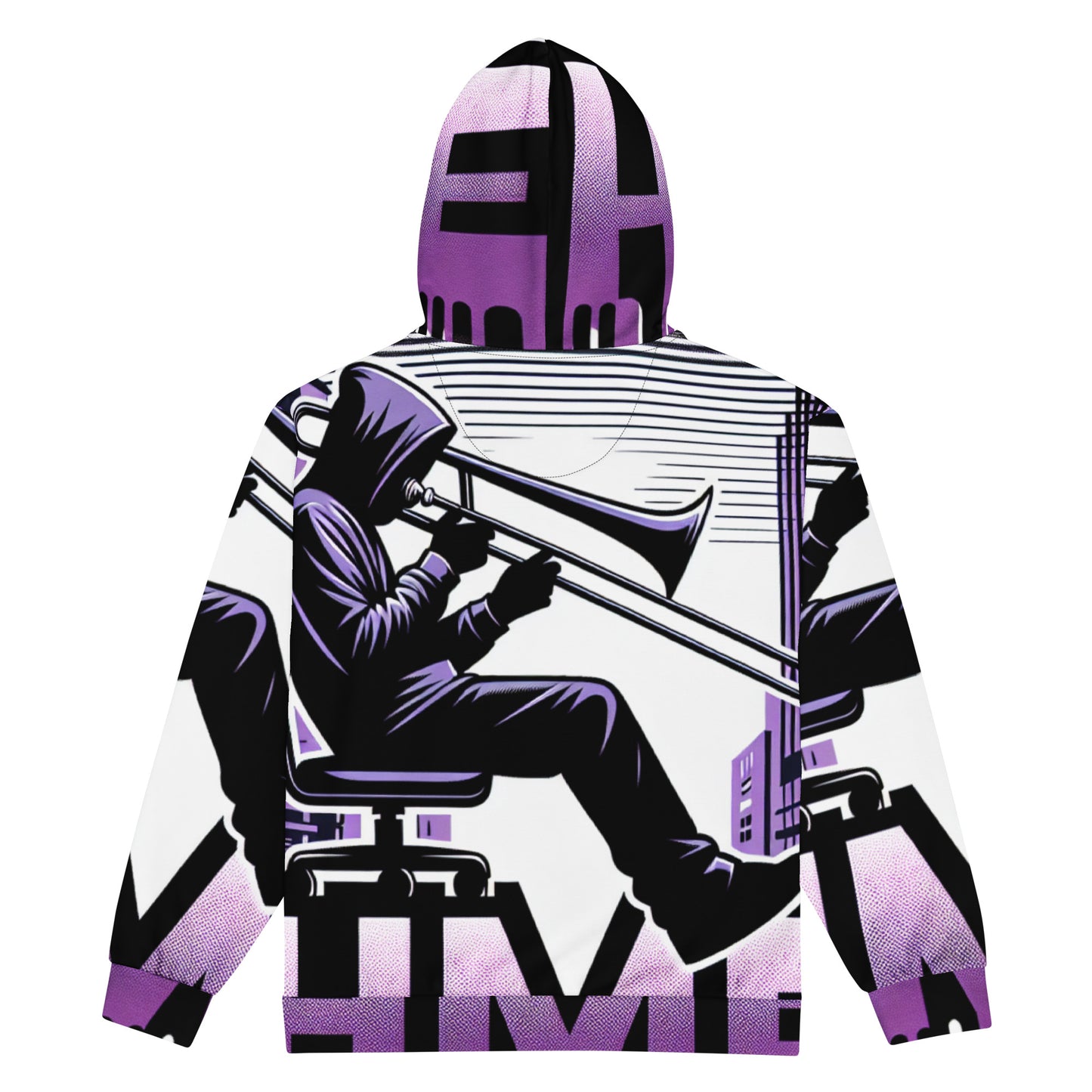 HME Trombone Unisex zip hoodie Black stitch