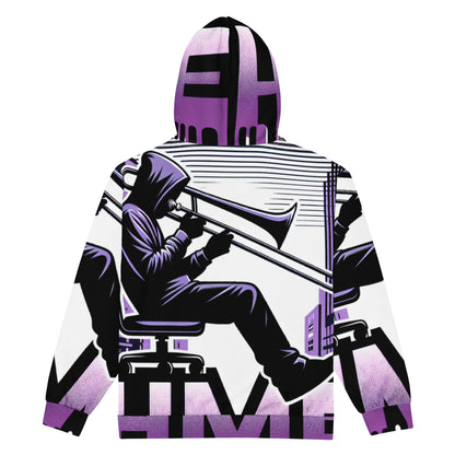 HME Trombone Unisex zip hoodie white stitch