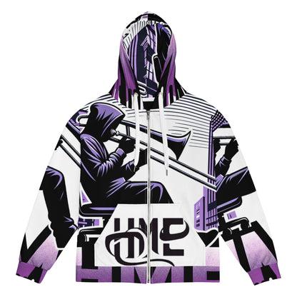 HME Trombone Unisex zip hoodie white stitch