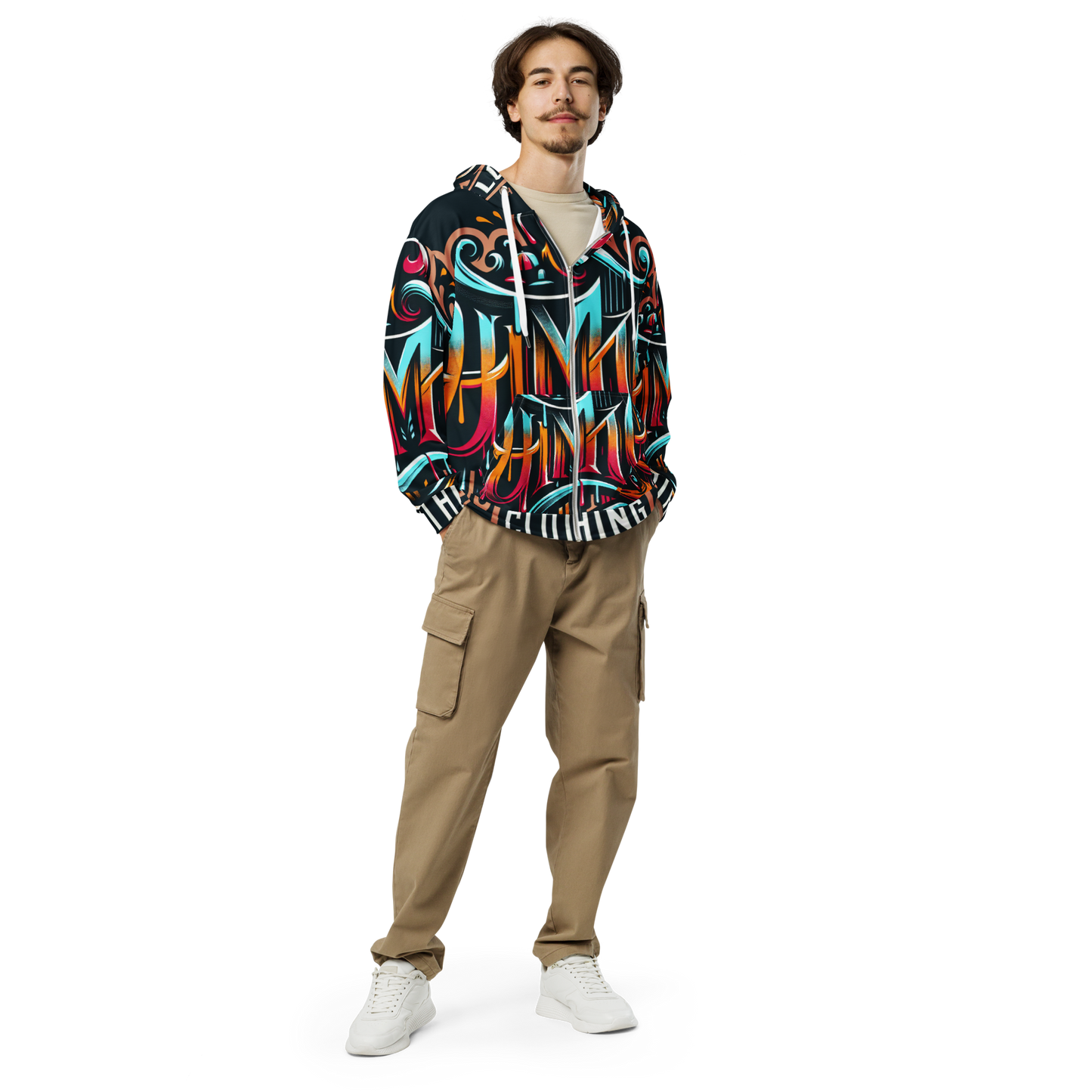 The Avery Collection Unisex zip hoodie (White stitch)
