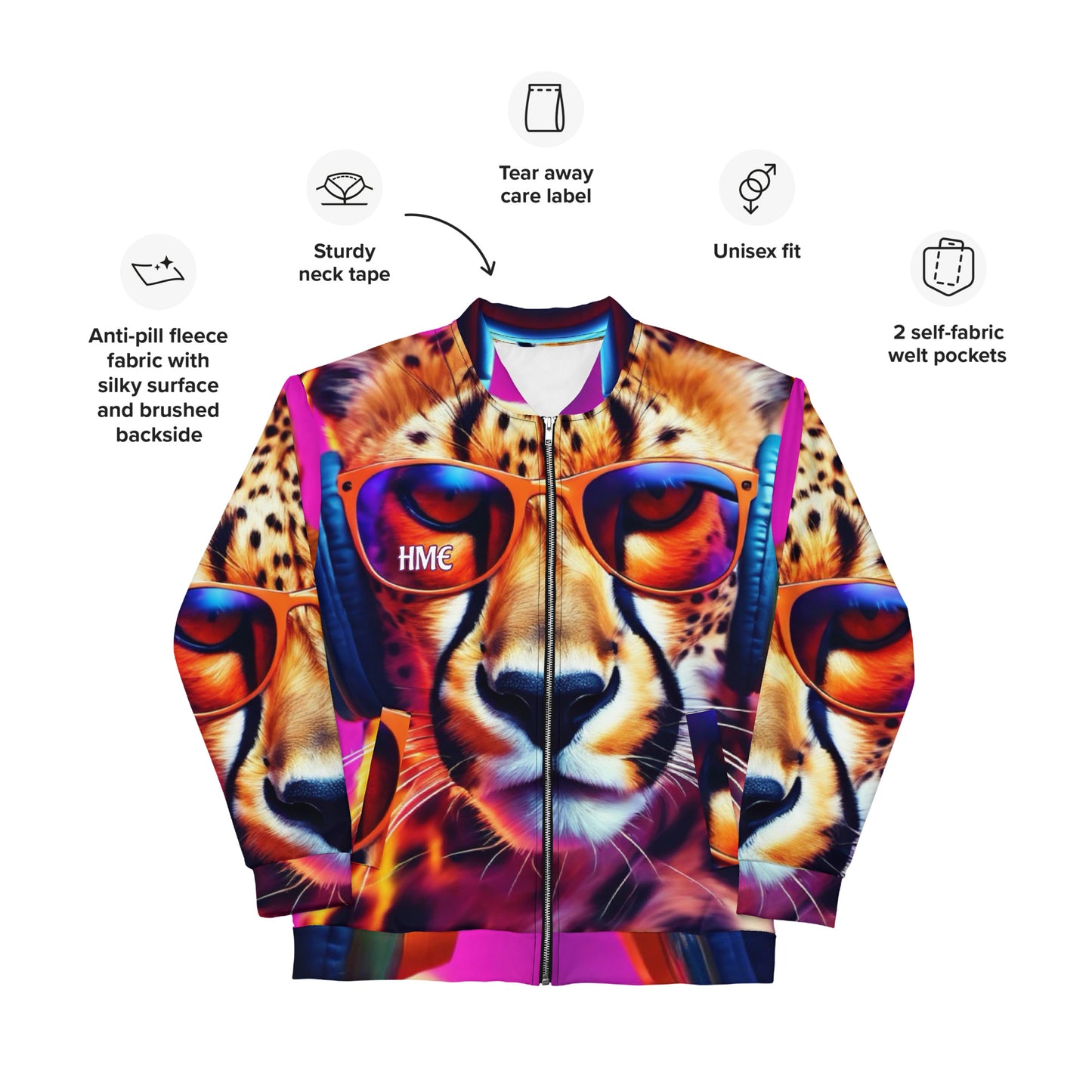 The Urban Cheetah Collection Unisex Bomber Jacket