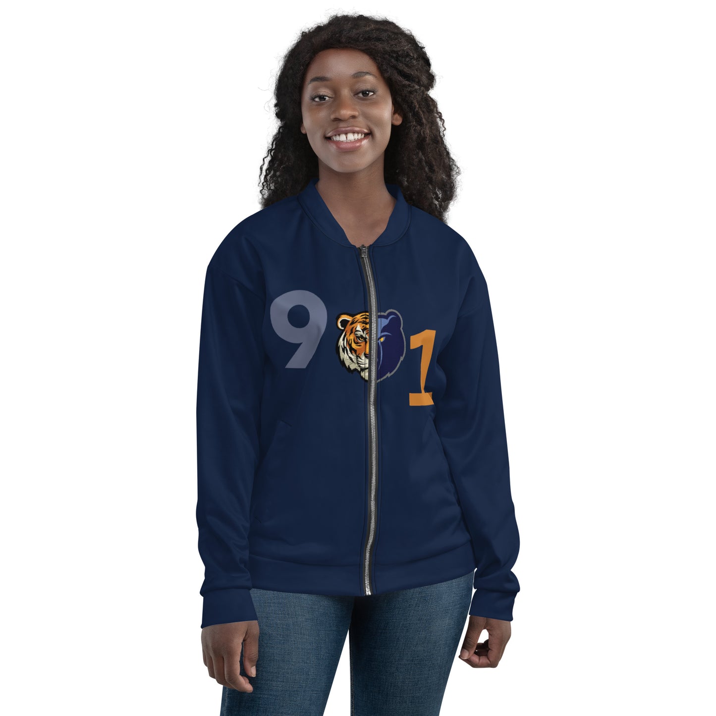 Rep Yo City Navy (Memphis) 901 Unisex Bomber Jacket