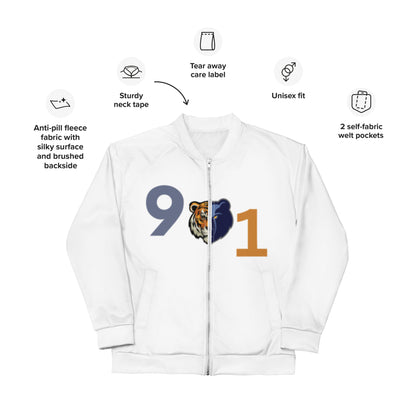 Rep Yo City White (Memphis) 901 Unisex Bomber Jacket