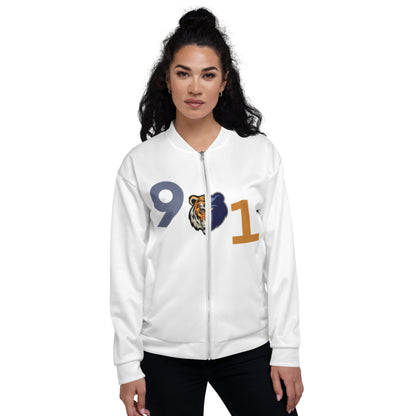 Rep Yo City White (Memphis) 901 Unisex Bomber Jacket