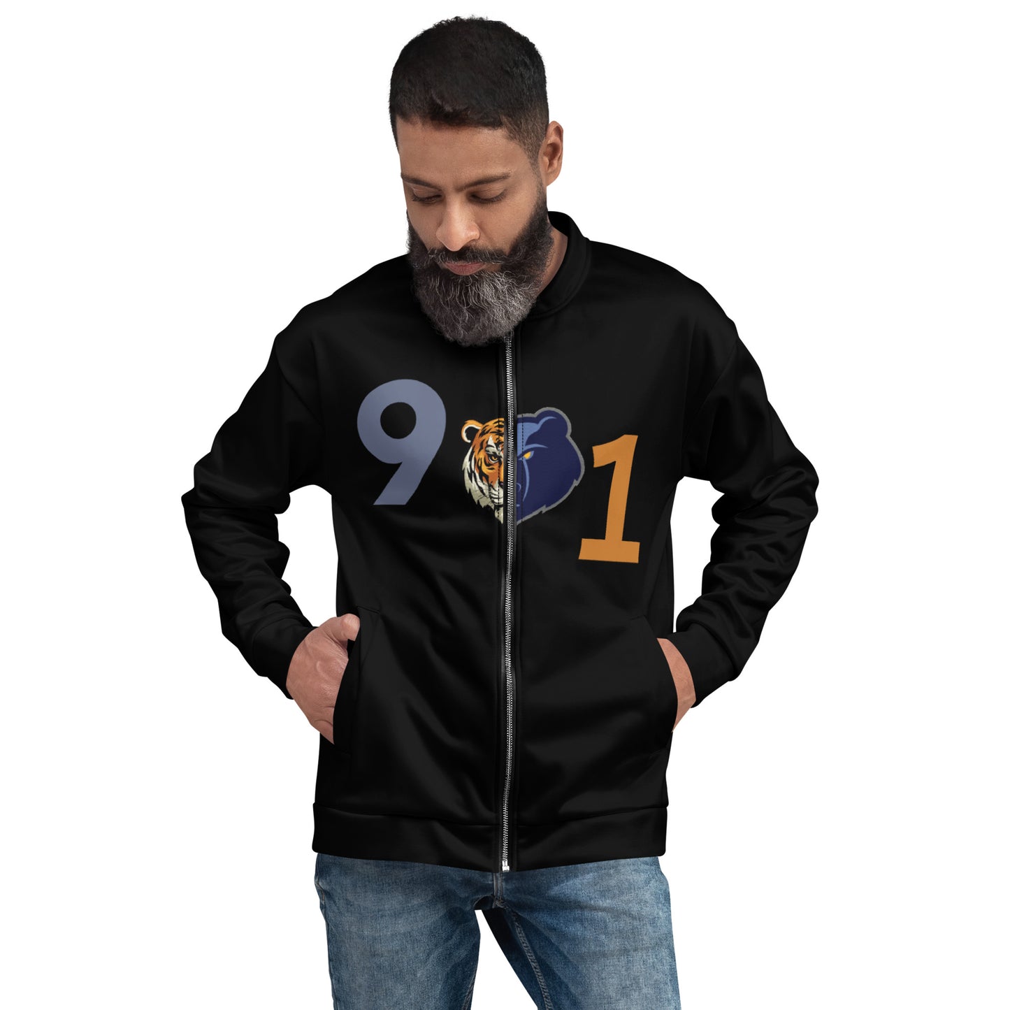 The Rep Yo City Collection Memphis (901) Black Unisex Bomber Jacket