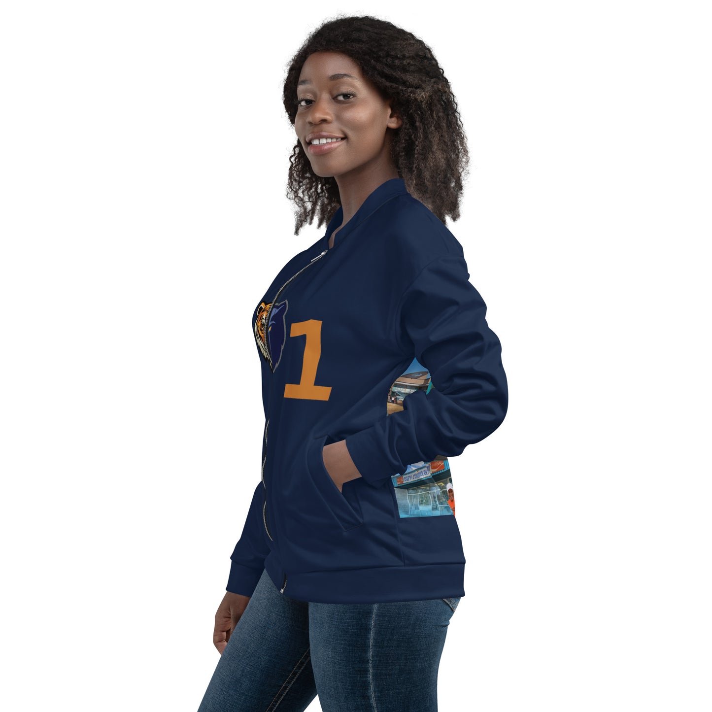 Rep Yo City Navy (Memphis) 901 Unisex Bomber Jacket