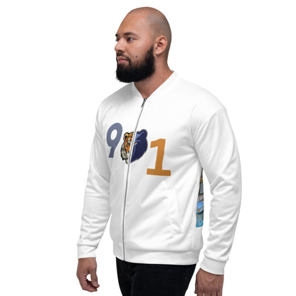 Rep Yo City White (Memphis) 901 Unisex Bomber Jacket