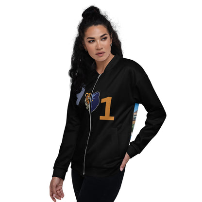 The Rep Yo City Collection Memphis (901) Black Unisex Bomber Jacket