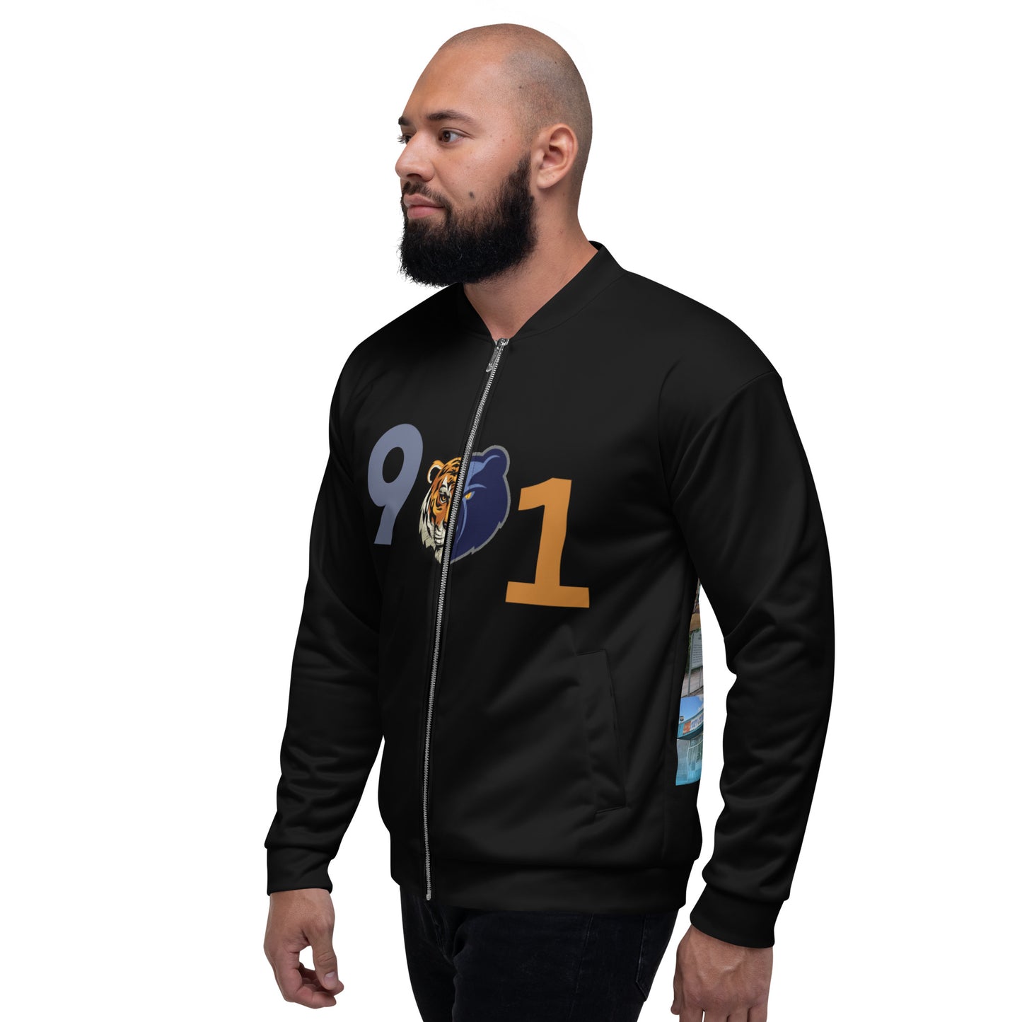 The Rep Yo City Collection Memphis (901) Black Unisex Bomber Jacket