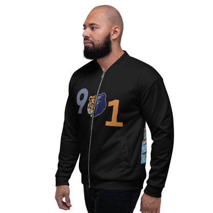 The Rep Yo City Collection Memphis (901) Black Unisex Bomber Jacket