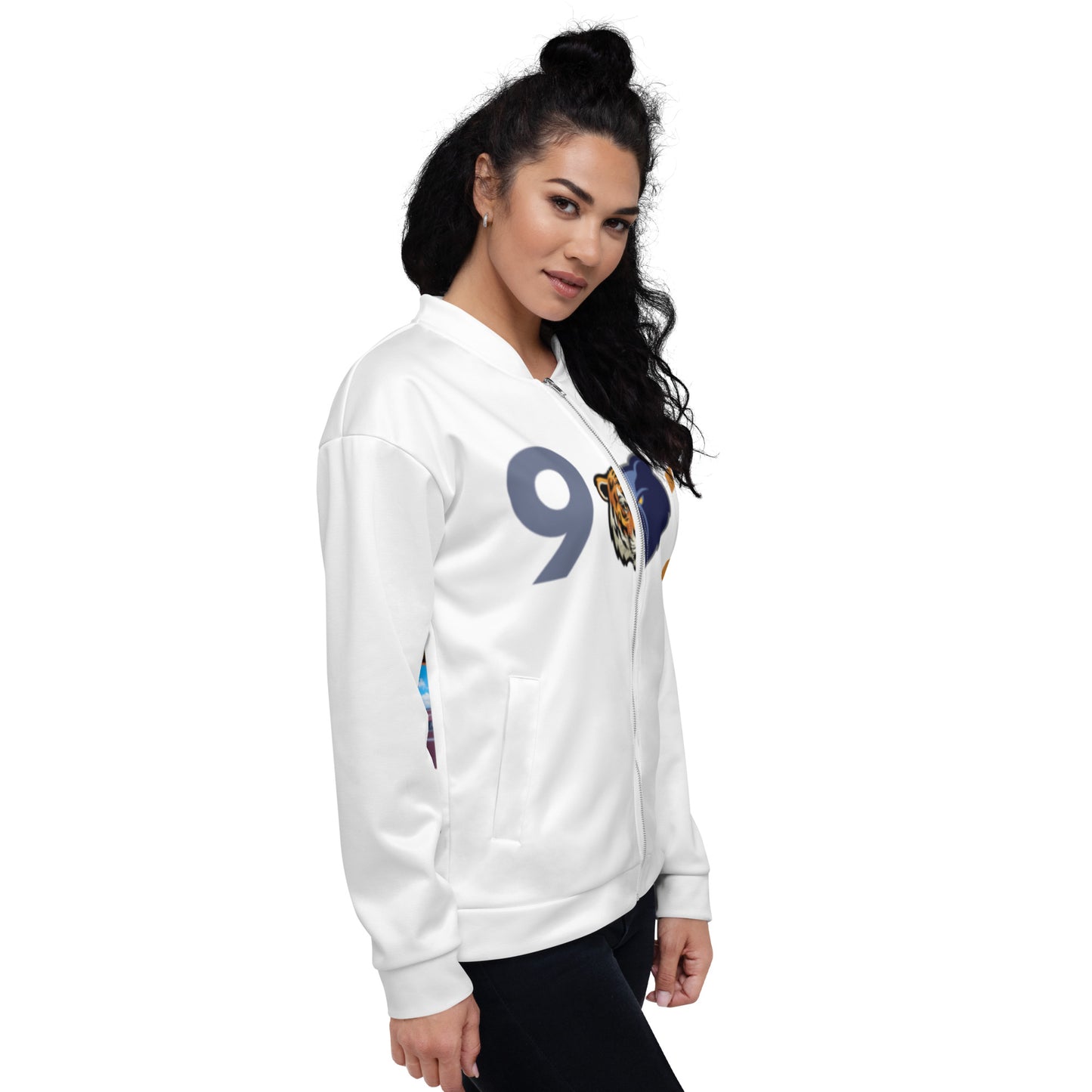 Rep Yo City White (Memphis) 901 Unisex Bomber Jacket