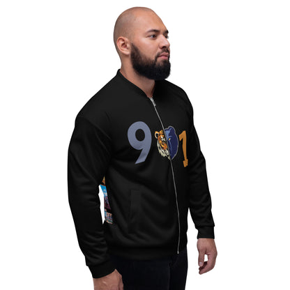 The Rep Yo City Collection Memphis (901) Black Unisex Bomber Jacket