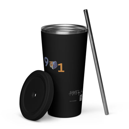 The Rep Yo City Collection Memphis (901) Insulated tumbler with a straw