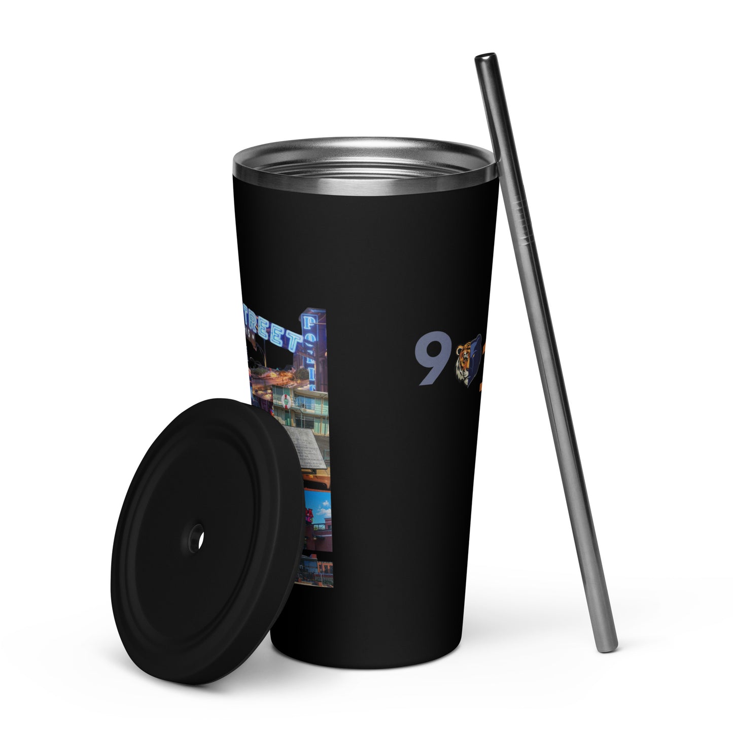 The Rep Yo City Collection Memphis (901) Insulated tumbler with a straw