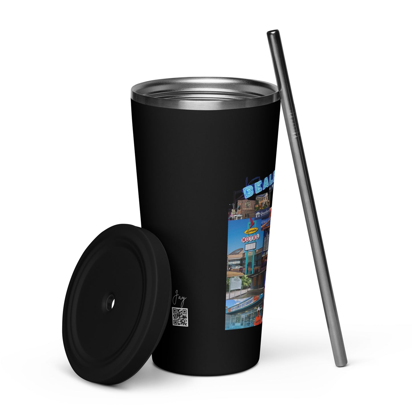 The Rep Yo City Collection Memphis (901) Insulated tumbler with a straw