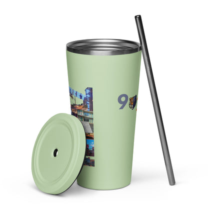 The Rep Yo City Collection Memphis (901) Insulated tumbler with a straw