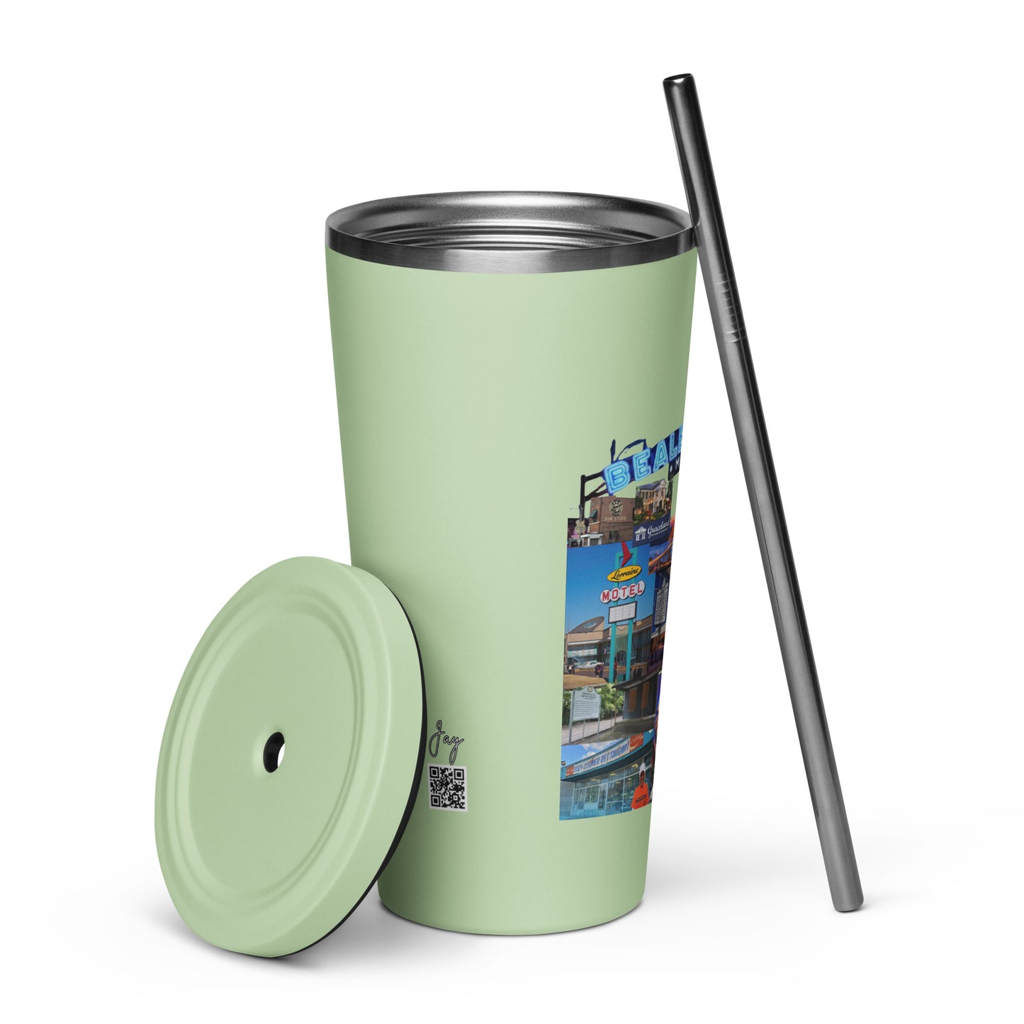 The Rep Yo City Collection Memphis (901) Insulated tumbler with a straw