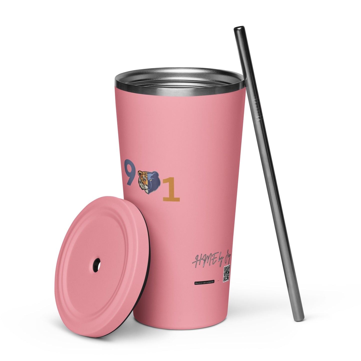 The Rep Yo City Collection Memphis (901) Insulated tumbler with a straw