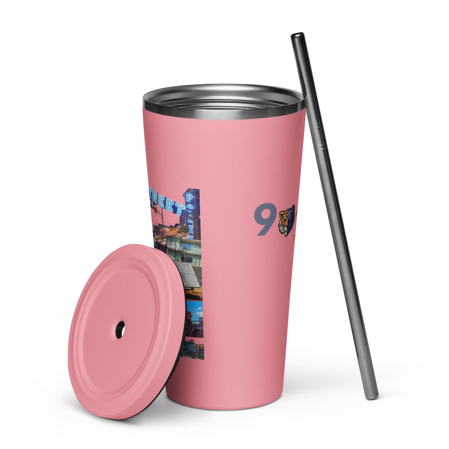 The Rep Yo City Collection Memphis (901) Insulated tumbler with a straw