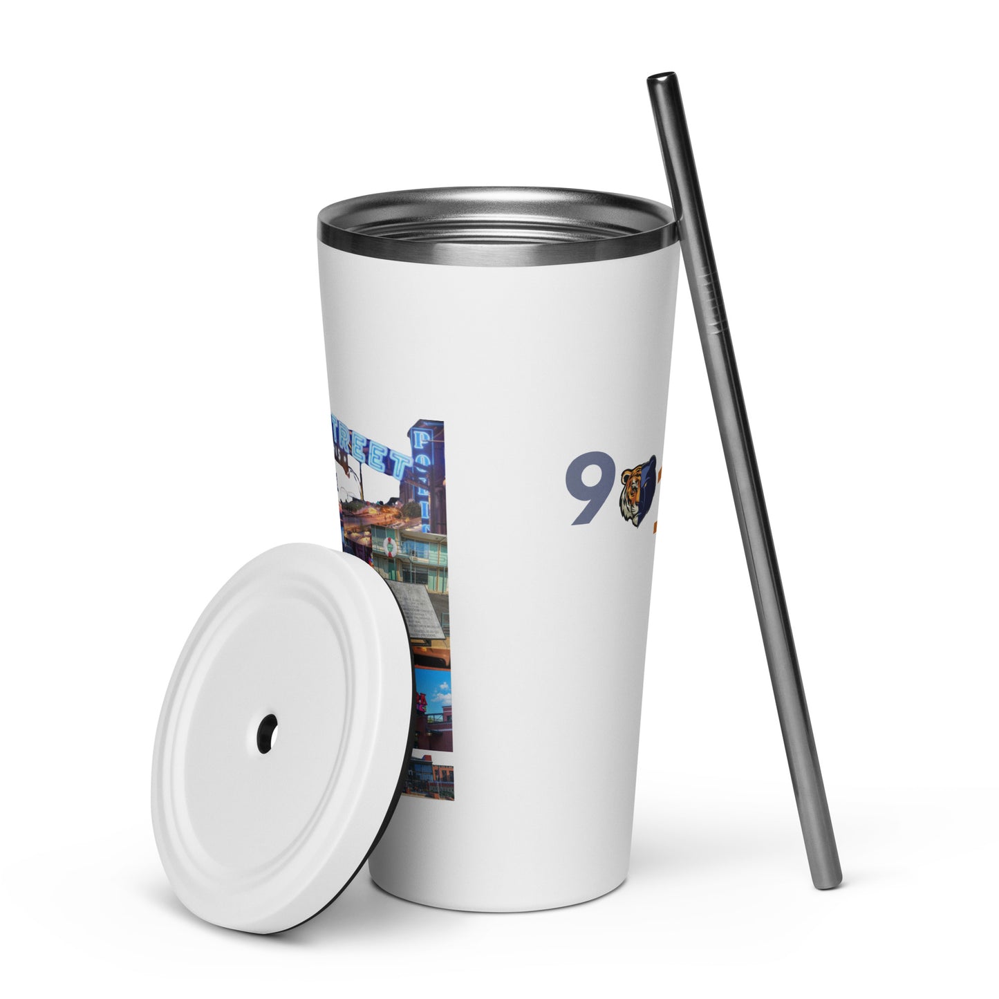 The Rep Yo City Collection Memphis (901) Insulated tumbler with a straw