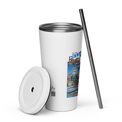 The Rep Yo City Collection Memphis (901) Insulated tumbler with a straw