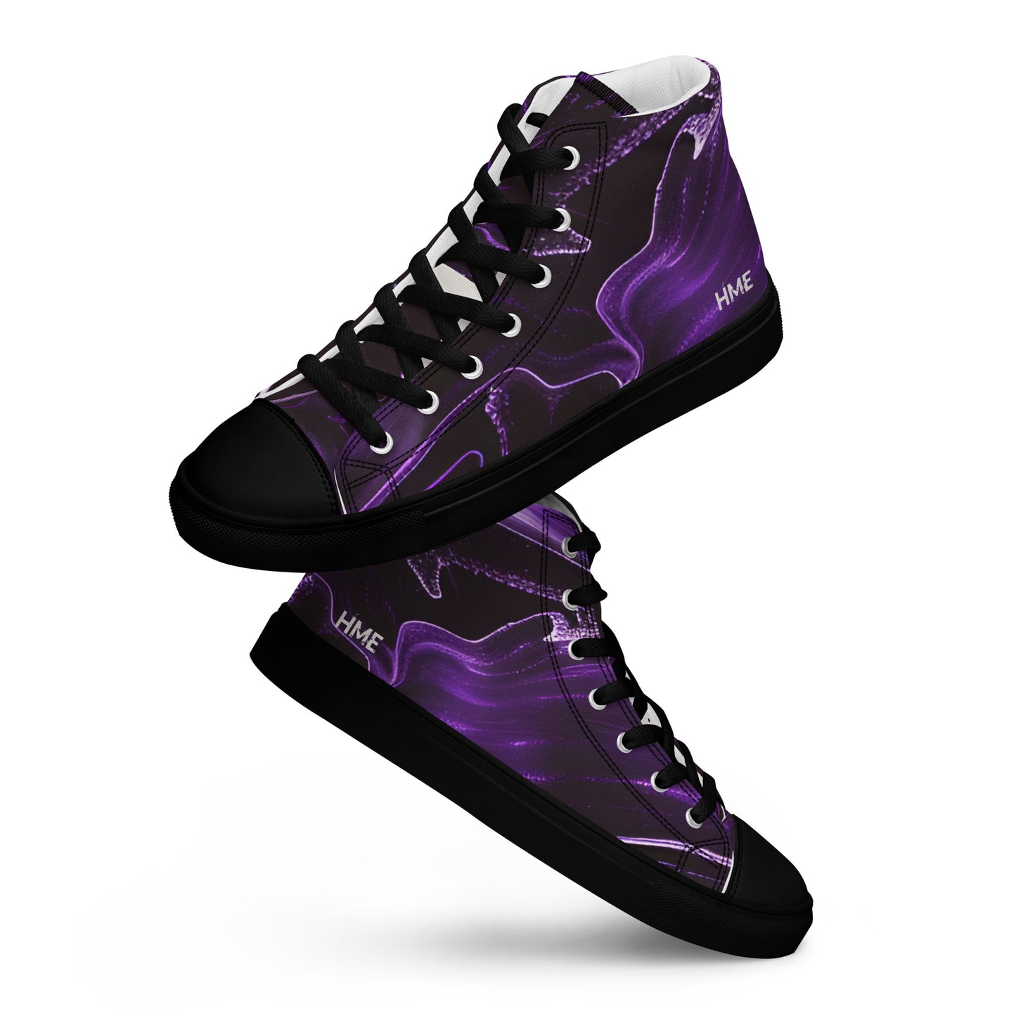 Purple Galaxy Men’s high top canvas shoes