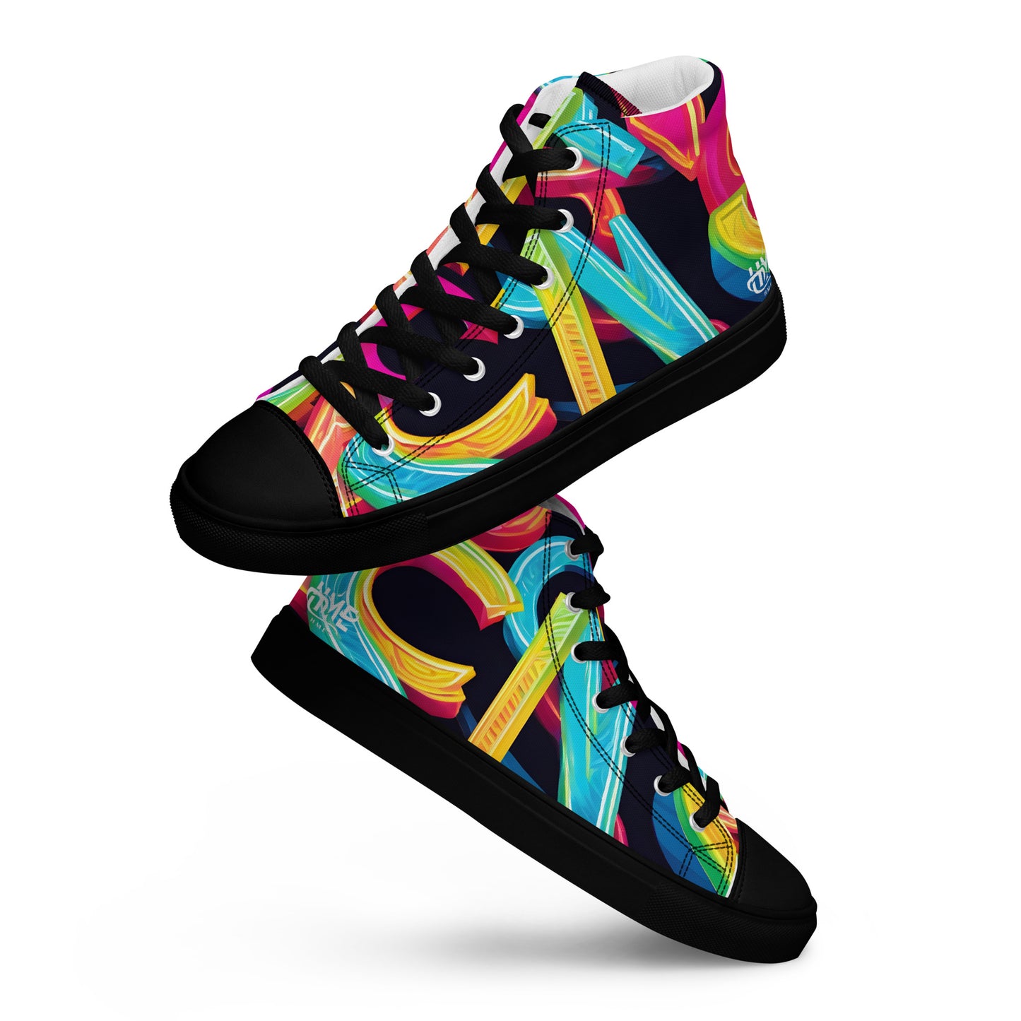 Neon Blast Men’s high top canvas shoes