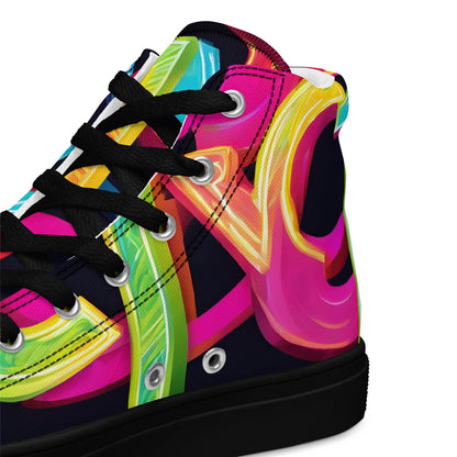 Neon Blast Men’s high top canvas shoes