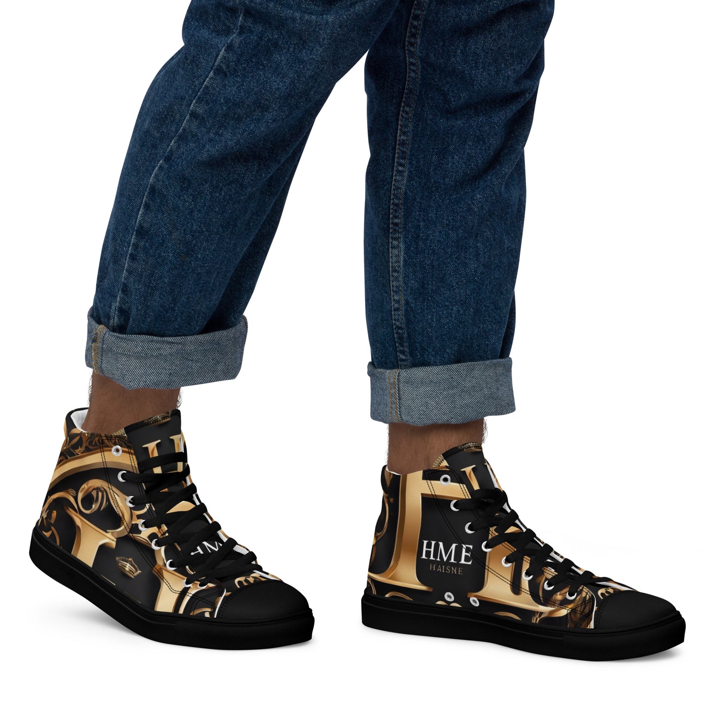 The Lou Collection Men’s high top canvas shoes (White Logo)