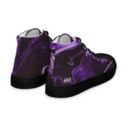 Purple Galaxy Men’s high top canvas shoes